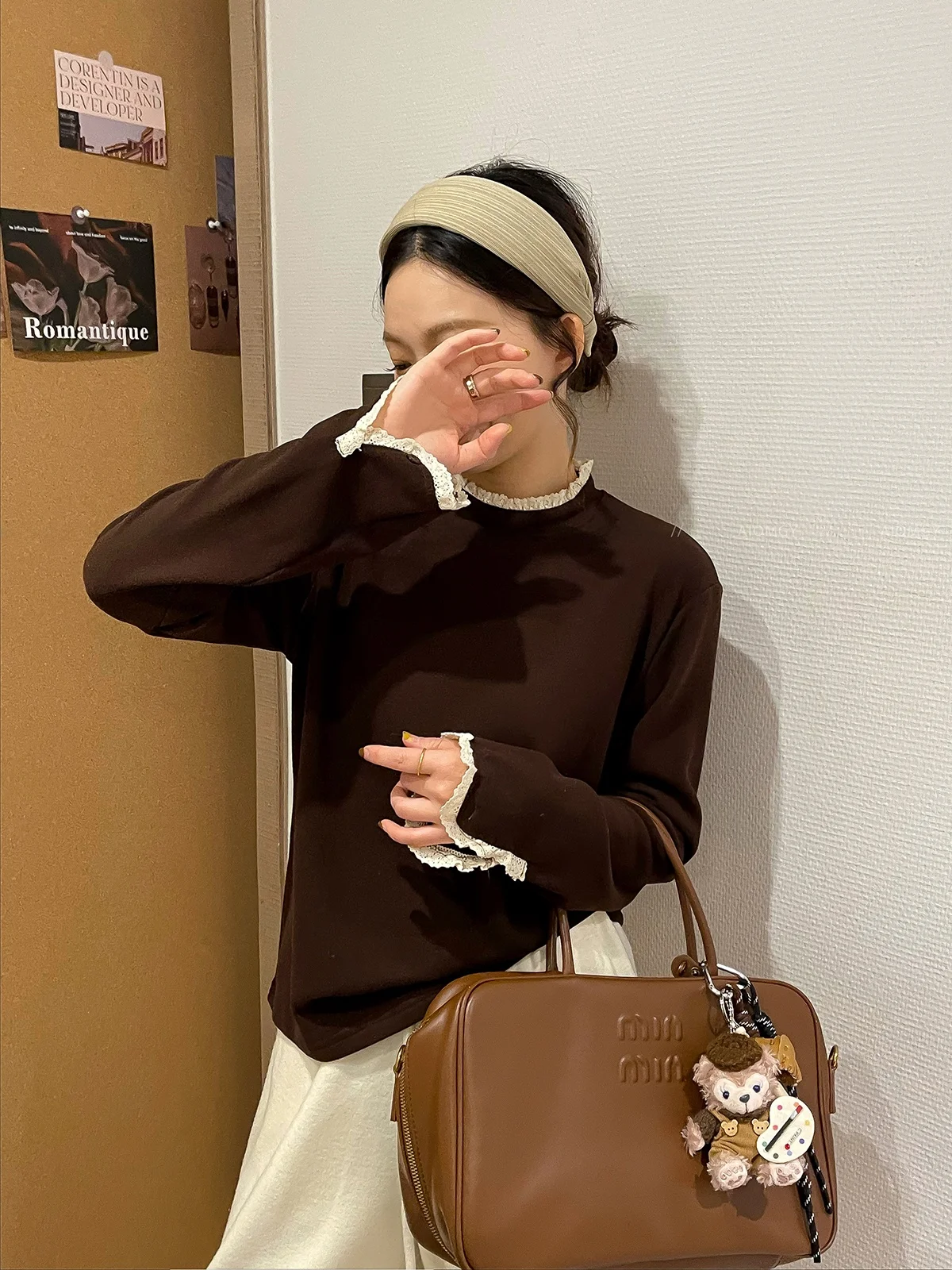 

Женская базовая кофта Love Devil Fi 2025: осенне-зимняя коллекция, утепленная, с длинным рукавом, комбинированным дизайном, эффектом похудения, в корейском стиле