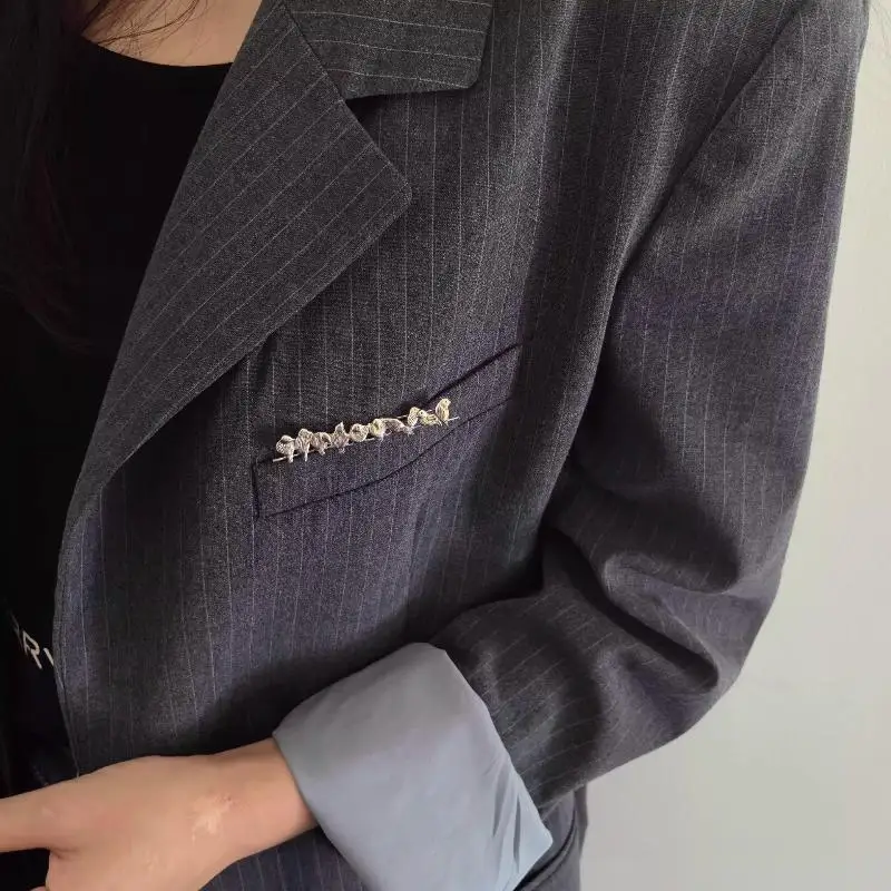 Vintage Birds Brooch Cute Animal Pin Fun Playful Collar Pin Jewelry Multifunctional Suits Jackets Minimalist Brooch Accessory