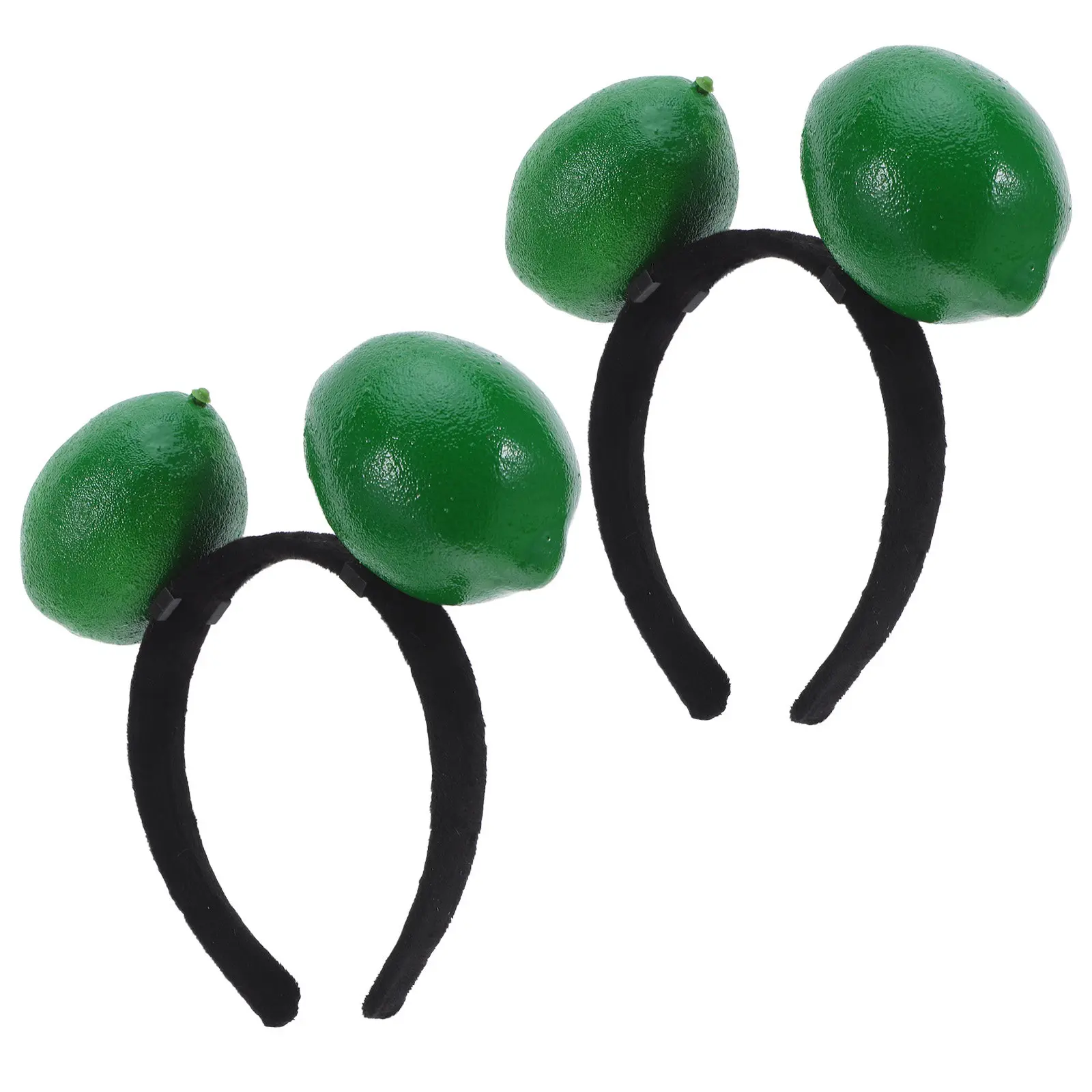 

2Pcs Simulation Fruit Headbands Lemon Style Green Novelty Hair Bands for Tropical Party Birthday Beach Holiday Costume