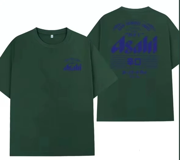 Japanisches Asahi-Bier-T-Shirt – Herren-T-Shirt in Übergröße, lässig, Retro, locker geschnitten, trendiges Bier-T-Shirt mit kurzen Ärmeln – Sommer – Detail 8