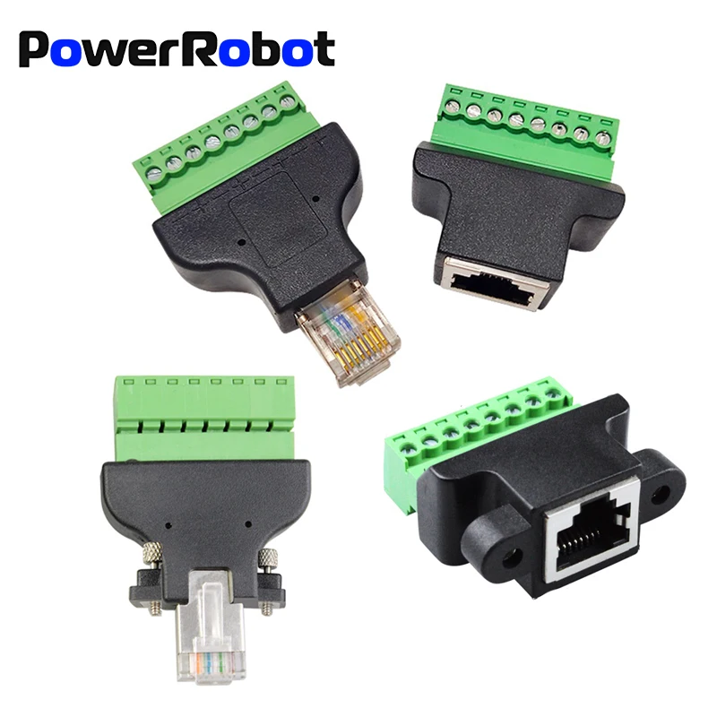 

RJ45 to screw terminal Block 8p connector ethernet RJ45 Male Female to 8 pin screw terminal network adapter cable for CCTV DVR