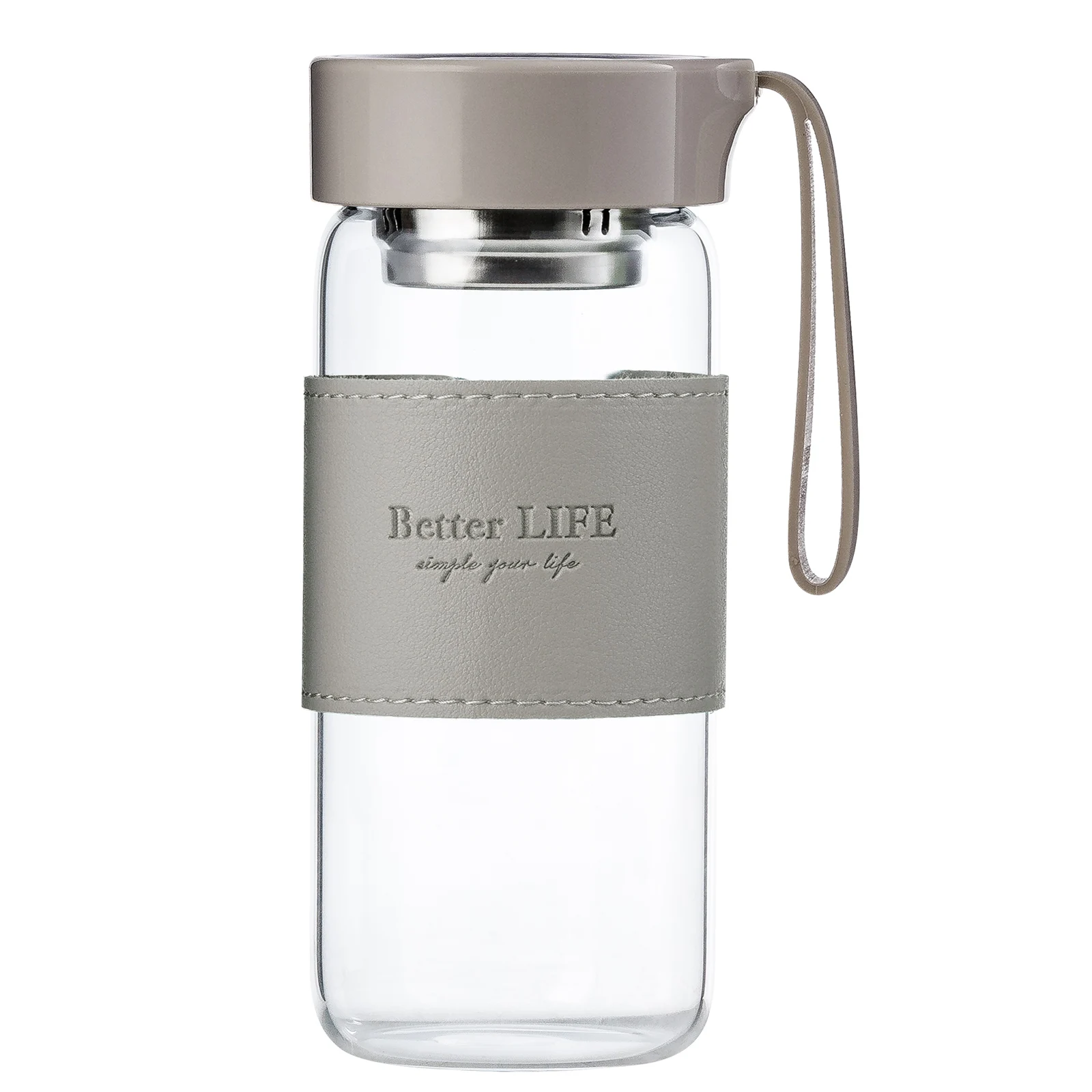 Japanese Style Fashion Glass Bottle 480ml wtaer Bottle With Tea Infuser Insulation Sleeve High Temperature Drinking Bottles Milk