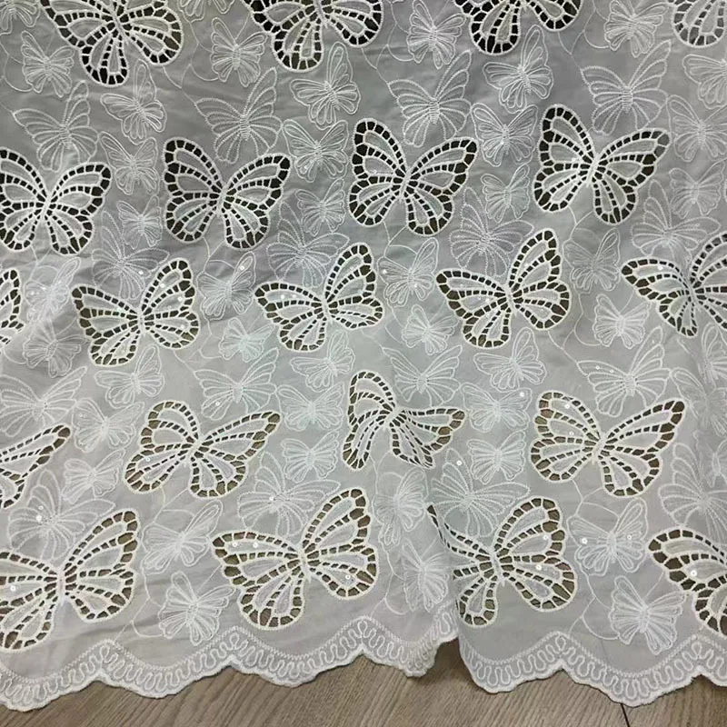 

New arrivals Lace Fashion Hollow Laser Sequin Butterfly Embroidered Cloth Dress Cheongsam Embroidered Fabric