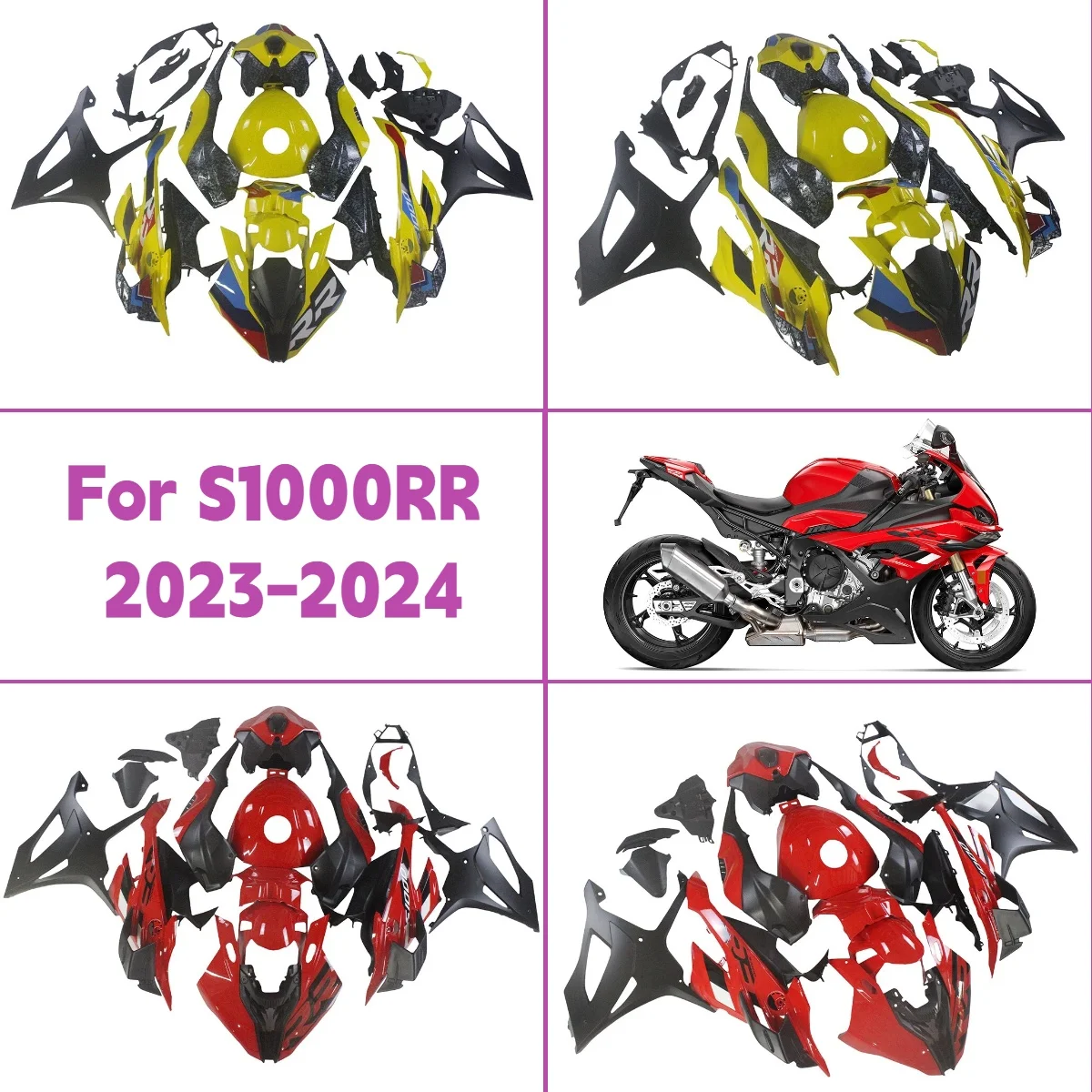 

For 2023 2024 BMW S 1000RR Unique Style Plastic Injection ABS Fairings Custom Design 23 24 S1000RR Fairing Set