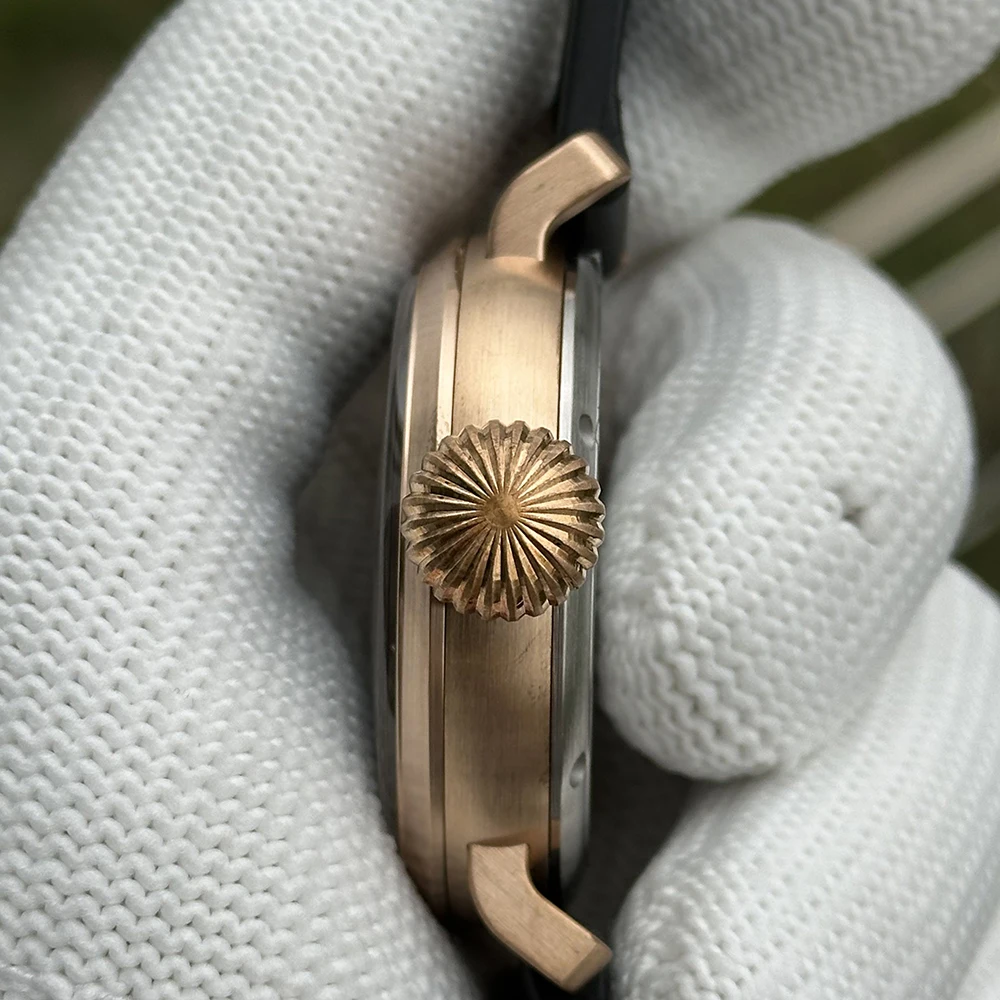 STEELDIVE Men Pilot Watch 46.5mm Bronze Military Automatic Mechanical Wristwatch Diver 200m Waterproof C3 Luminous Sapphire NH35