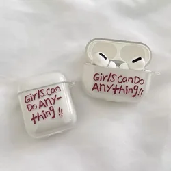 Korea Cute Letter Clear Earphone Cases For Airpods 4th 2 1 3 Pro3 Fundas Cartoon Headphone Cover For Apple Air Pods Pro Airpods3