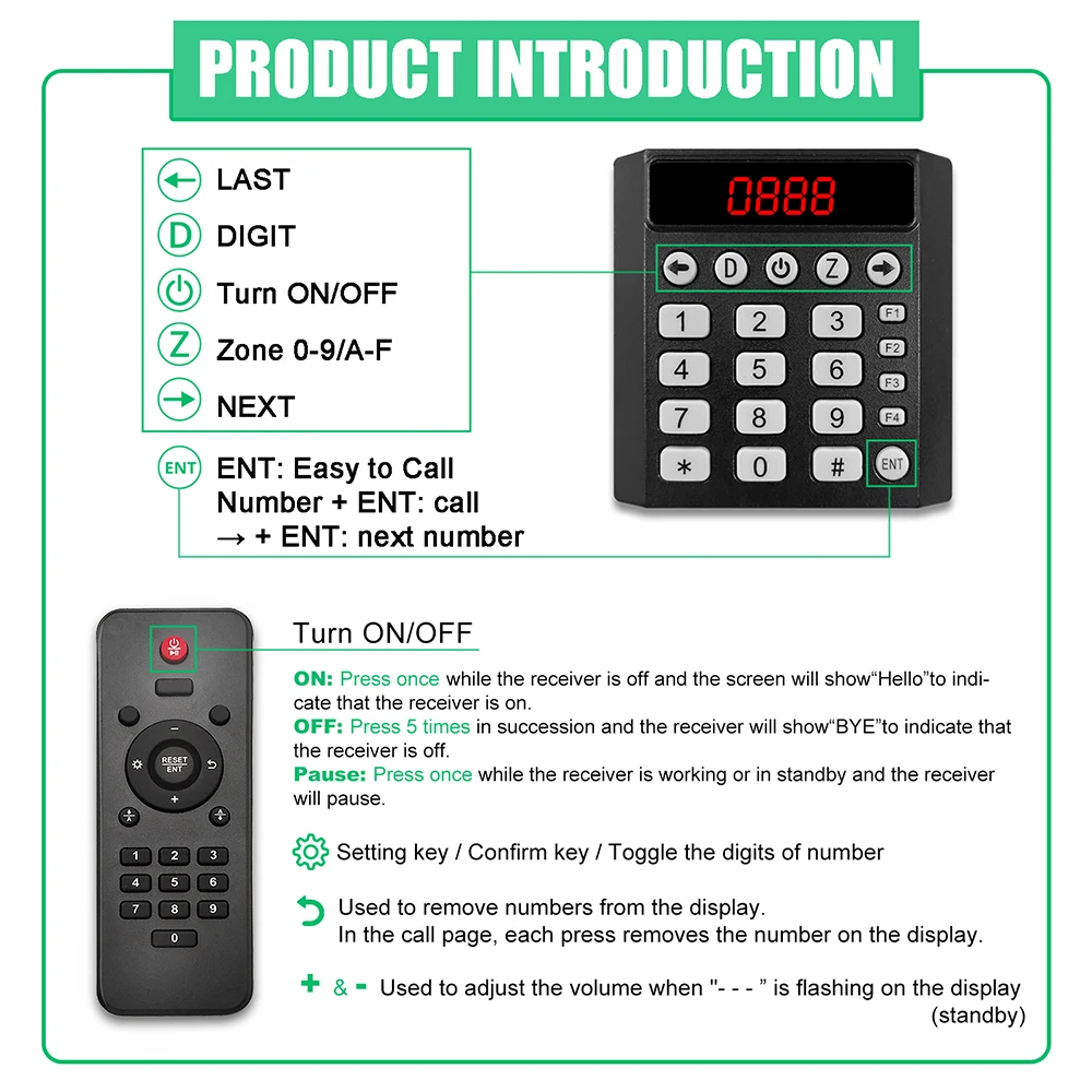 Hot Sale Multi-functional Wireless Queuing System for Bank Hospital Restaurant