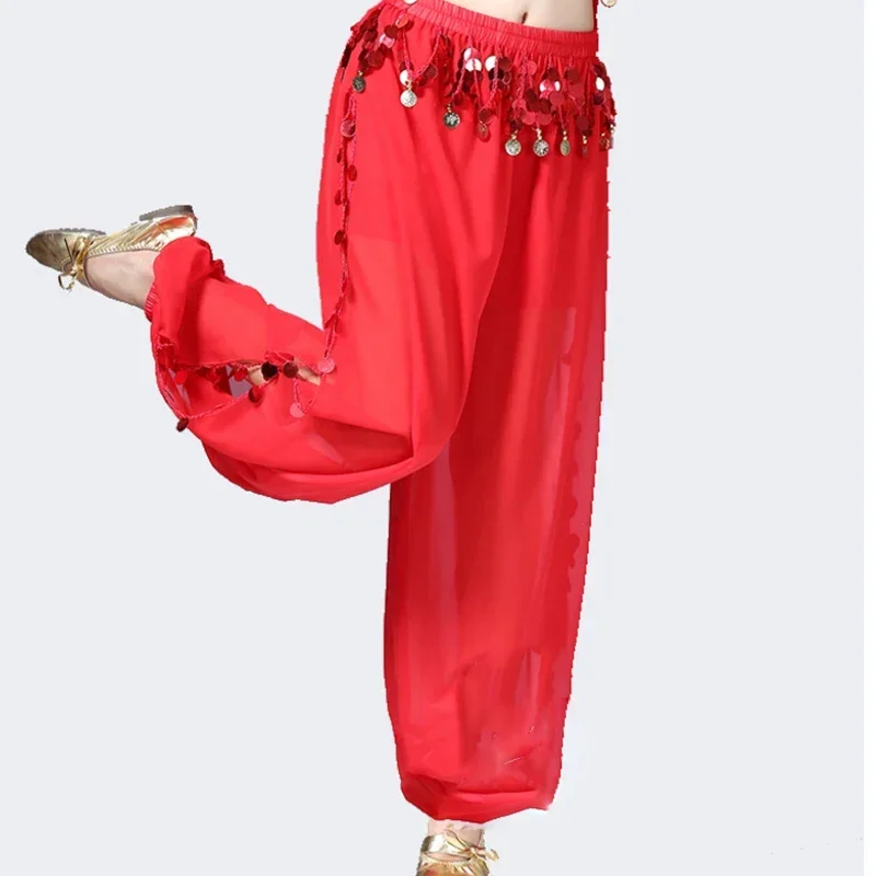 Pantaloni di danza del ventre pantaloni da donna Genie Harem Costume tribale di danza del ventre orientale India pantaloni Shinny Bloomers