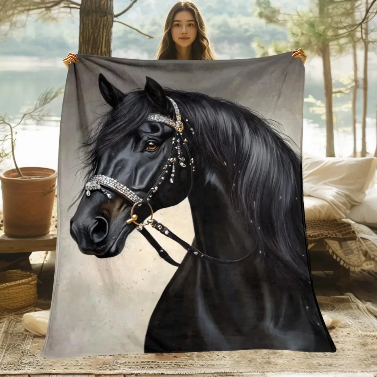 

Розовое аниме-одеяло с медведем - Мягкий фланелевый плед с принтом в виде сердечек и бантиков