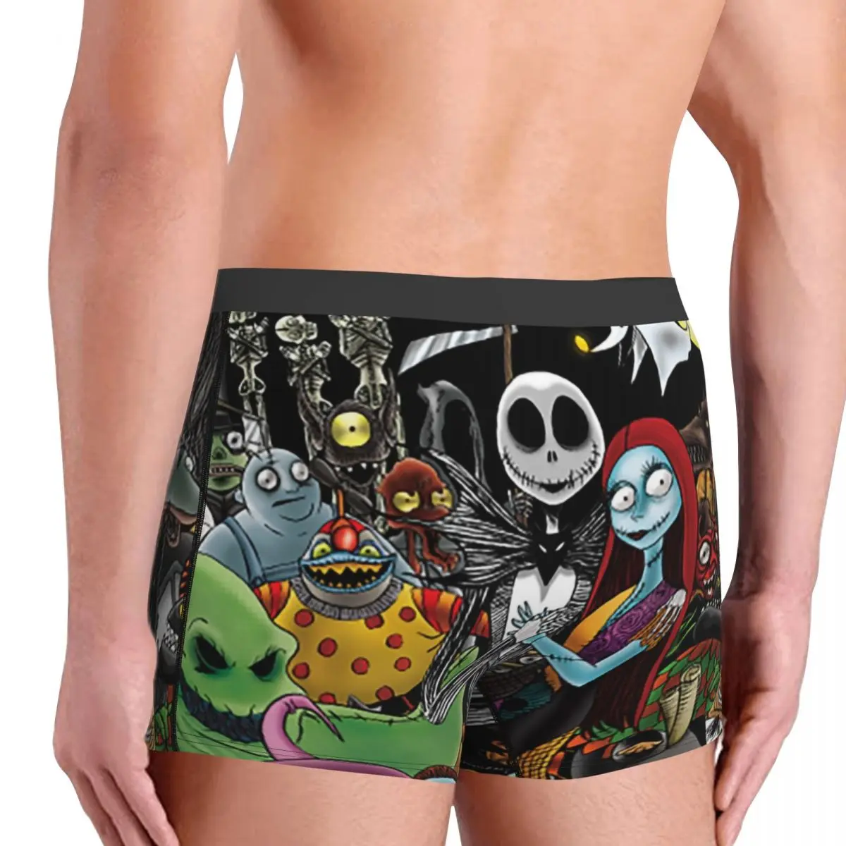 Custom Horror Movie Tim Burton Christmas Boxer Shorts For Men Halloween Skull Jack Underwear Panties Briefs Soft Underpants