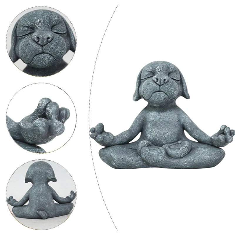 

Resin Meditation Dog Frog Cat Statue Outdoor Decorative Garden Statue Resin Ornament Garden Retro Figurine Decoration
