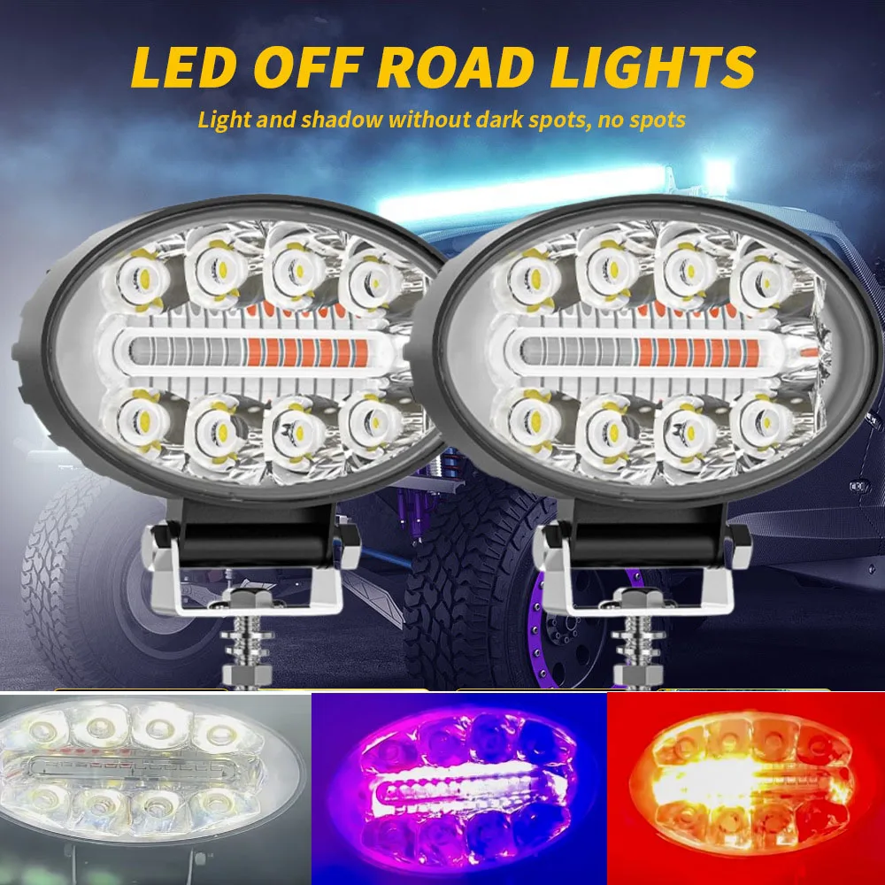 

1/2pcs 3.7inch Motorcycle LED Spotlight Strobe 3Color Light DC9-30V 15Watts LED Auxiliary Driving Light For ATV Car Motorcycle L