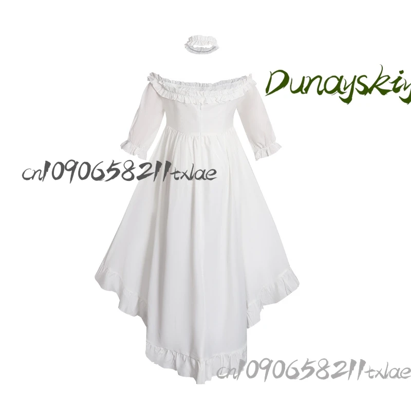 تاريخ أنيمي لايف توكيساكي كورومي كابوس تأثيري ازياء شعر مستعار اكسسوارات فستان أبيض Kawaii مثير أفخم المشجعين هدية الهالوين ‌