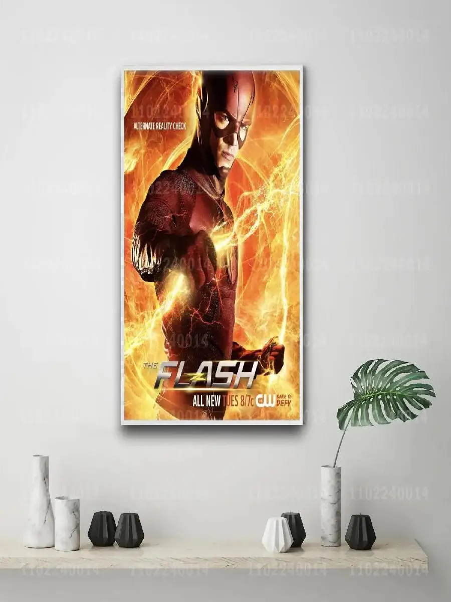 Barry Allen Flash x Canvas Poster  Vibrant Wall Art for Living Room Bar Cafe  Unique Decorative Print Gift