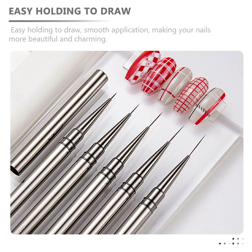 

Extremely Fine Thread Pen 15mm Metal Rod Nail Art Brushes Salon Supplies Manicure Tools Drawing Pens Professional