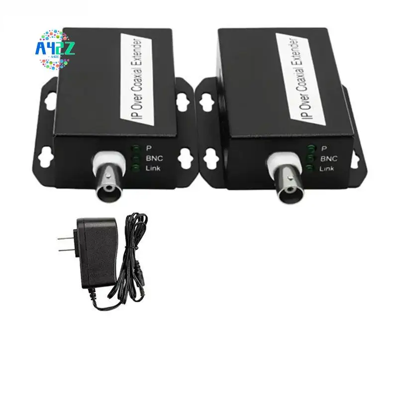 A42Z-1Pair Ethernet IP Extender Over Coax HD Network Kit Eoc Coaxial Cable Transmission Extender US PLUG