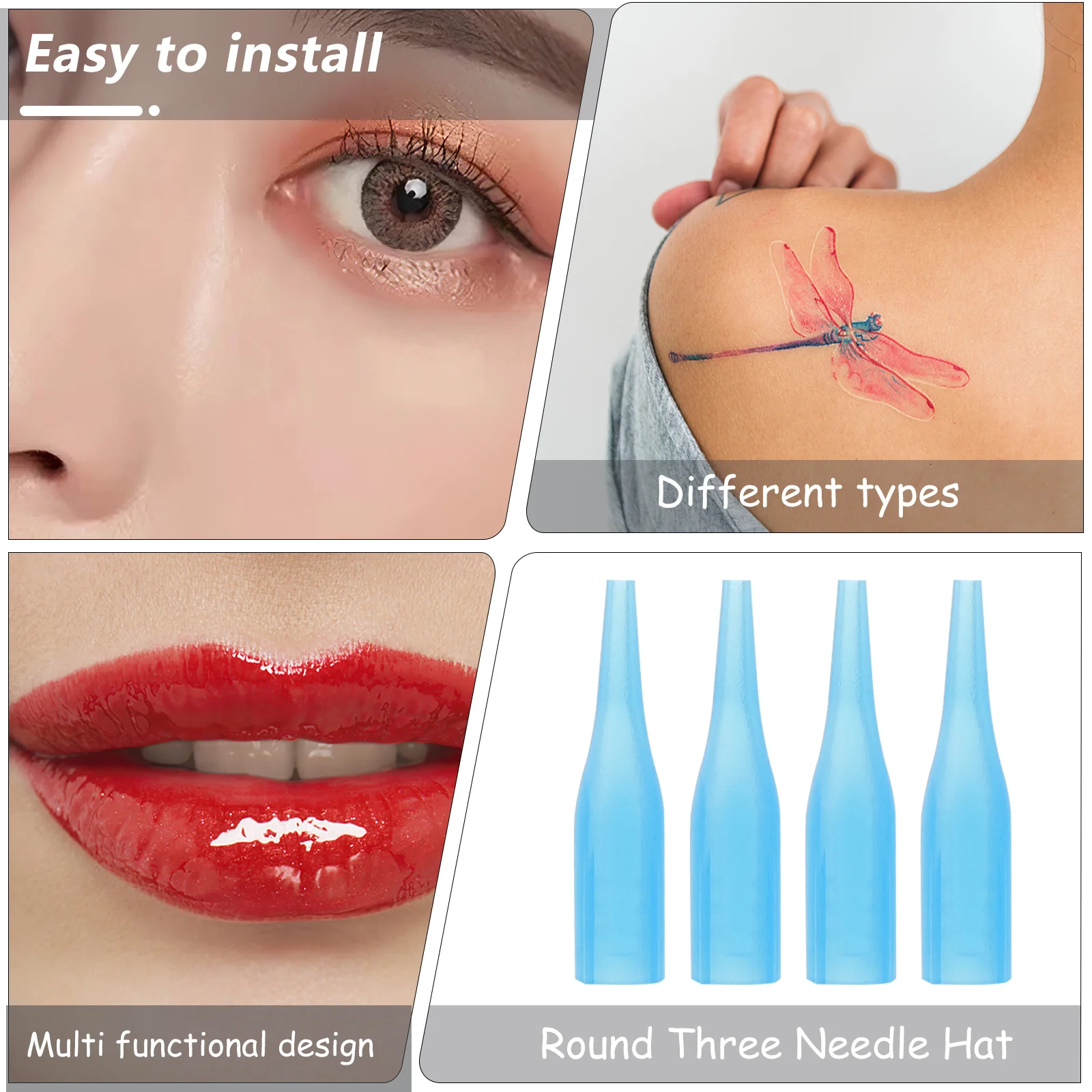 

100Pcs Disposable Tattoo Tips Plastic Needle Mouths for Tattoo Machine Universal Replacement Coloring Tool Smooth Ink Flow