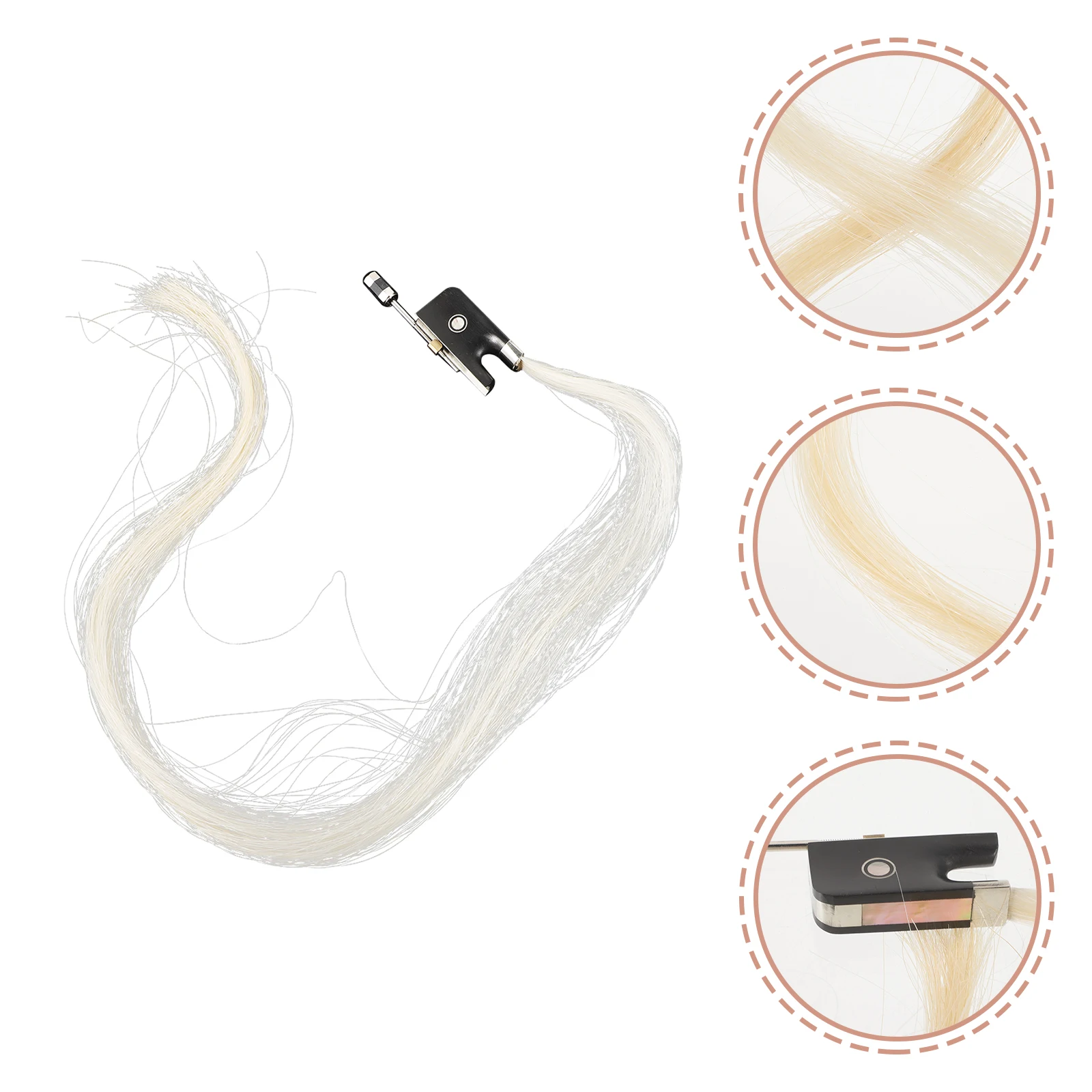 

Violin Bow Pre-tied Hair Supplies Connection Replacement Wood Horse Craftsmanship Tail for