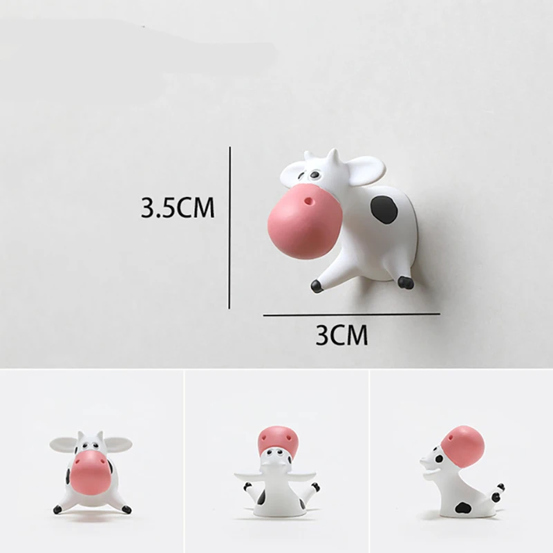 Cow Refrigerator Magnet Refrigerator Decoration Message Stickers Children\'s Toys Photo Wall Mobile Phone Case Decoration