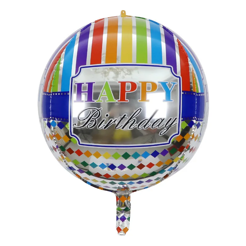 Ballon rond en aluminium Transparent 4d de 22 pouces, décoration de fête à thème d'anniversaire, vente en gros