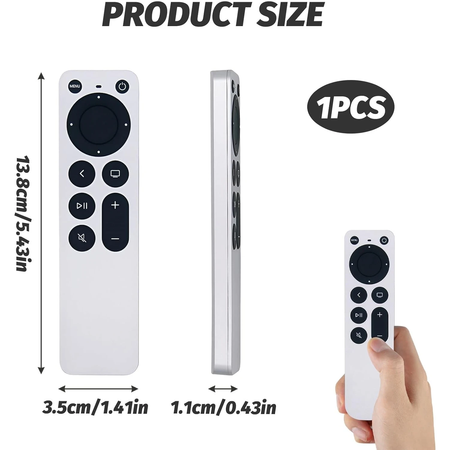 Image 3: Remplacement de la télécommande pour Apple TV, compatible avec Apple 1, 2, 3, 4, 5 génération et Apple TV 4K