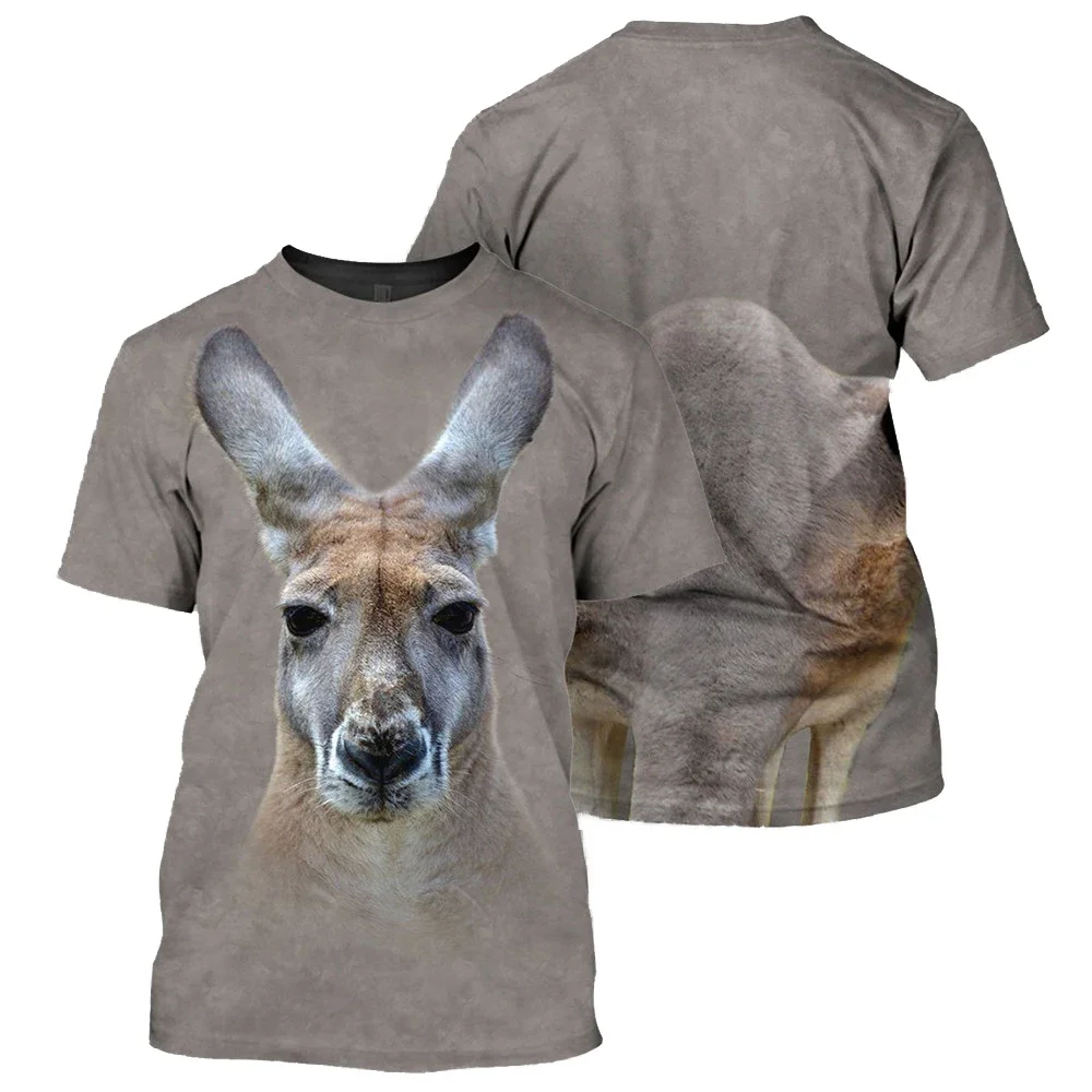 HX  Australian Kangaroo Front and Back 3D Printed Tees Harajuku Men Women Summer Shirts Tee S-7XL