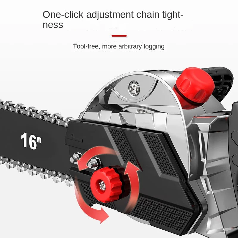 16 Inch 2400W High-Power Kettingzaag Houtkap Zag Huishoudelijke Elektrische Kettingzaag Handheld Kettingzaag Snijden Kettingzaag Elektrische Zaag