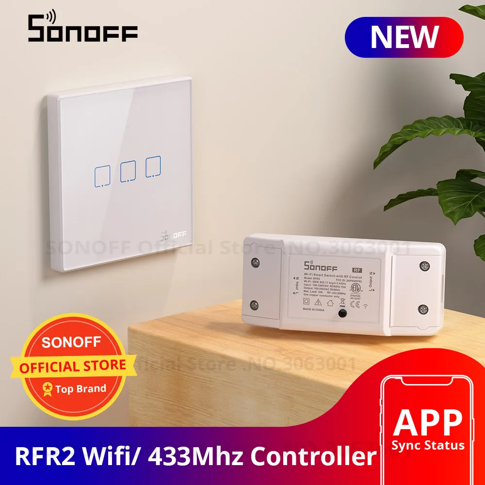 Hot Sale SONOFF RF R2 WiFi Switch,Smart On Off Light Switches Support  APP/433 RF/Voice Remote Control Universal DIY Module