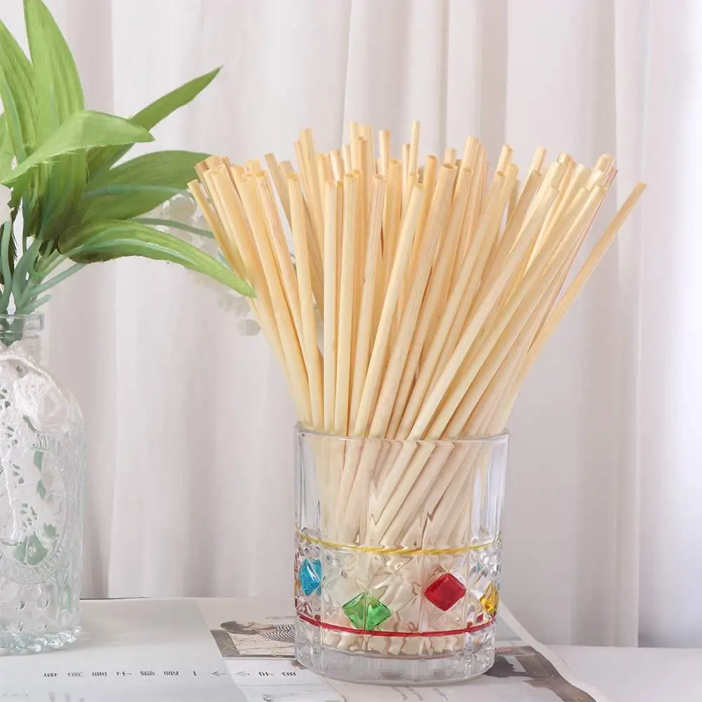 100Pcs 20cm Wheat Drinking Straws Disposable Natural Environmentally Straws Durable Portable Degradable Straws Drinkware