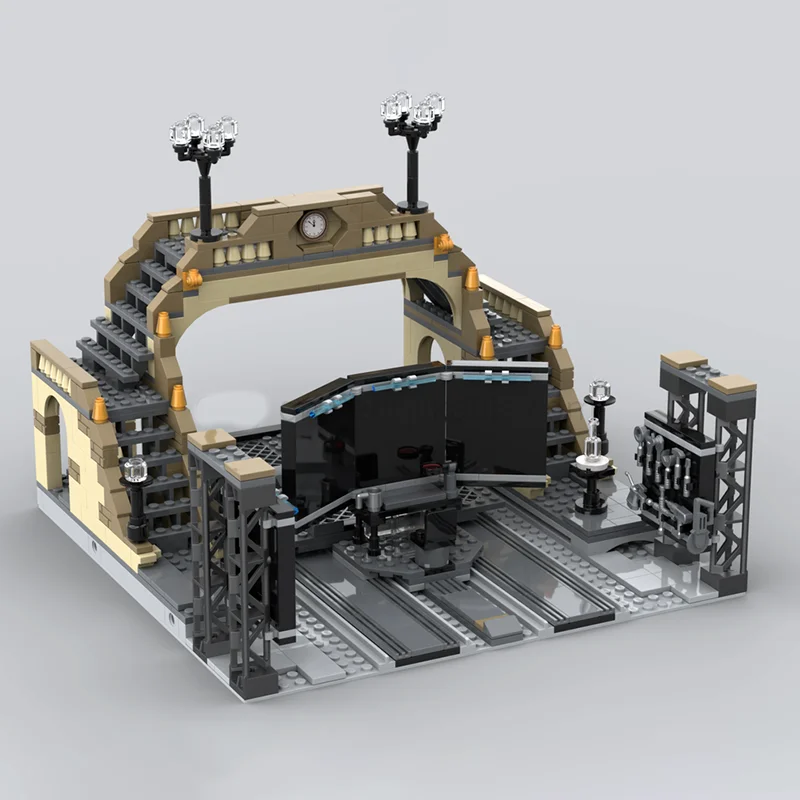 Movie Model Moc Building Blocks Batcave - Secret Train Terminal Model Technology Brick DIY Assembly Construction Holiday Set Toy