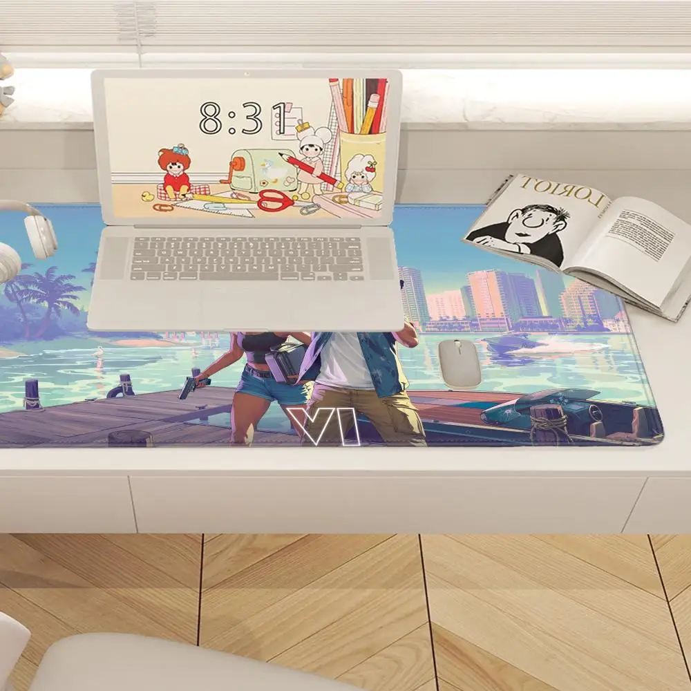 لوحات الماوس GTA 6 غير قابلة للانزلاق مكتب كبير طالب الألعاب سرقة السيارات سميكة لعبة كبيرة لوحة الكتابة وسادة ماوس الوسادة #2