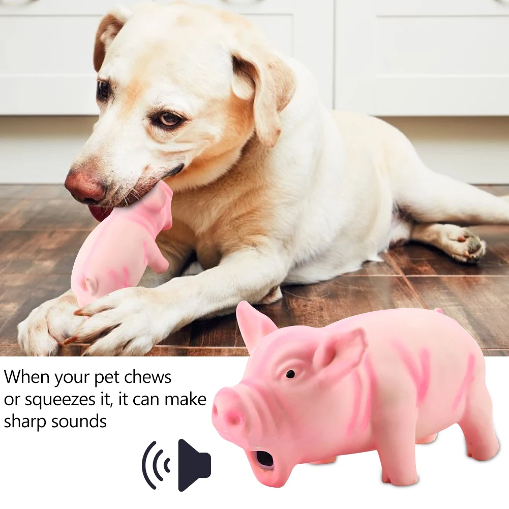 1PC Cute Rubber Sound Pig Grunting Squeak Latex Pet Chew Toys for Dog Squeaker Chew Training Puppy Supplies Pet Products