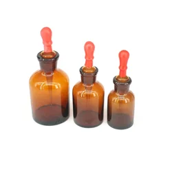 30ml/60ml/125mL Brown Glass Dropping Bottle Pipette With Ground Glass Stopper With Dropper