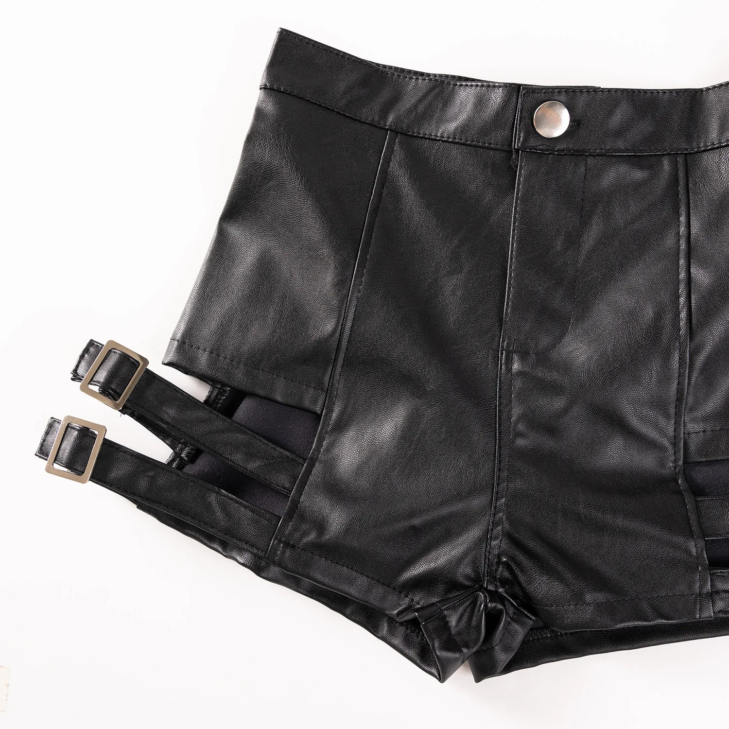 Jesienne nowe seksowne damskie szorty z imitacji skóry czarne hot pants super krótkie klub nocny