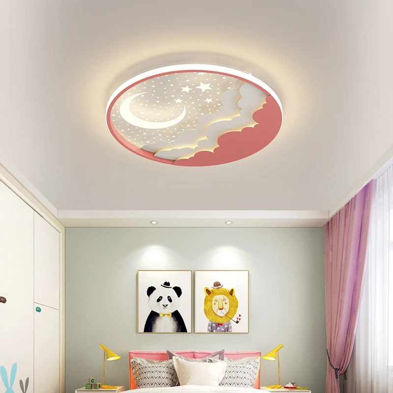 Imagem -05 - Sanyha-lâmpada do Teto Criativo Lua e Estrela Luz Led Minimalista para Quarto Quarto de Criança Luminárias Domésticas Desenho Animado Decorativo Moderno