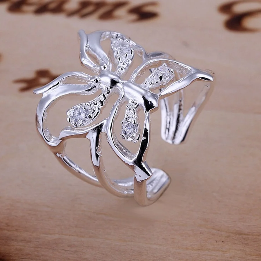 

Fine 925 Sterling Silver Crystal Ring Wedding Hot-Saled Fashion Women Christmas Gifts Beautiful Elegant Ring Trendy Jewelry