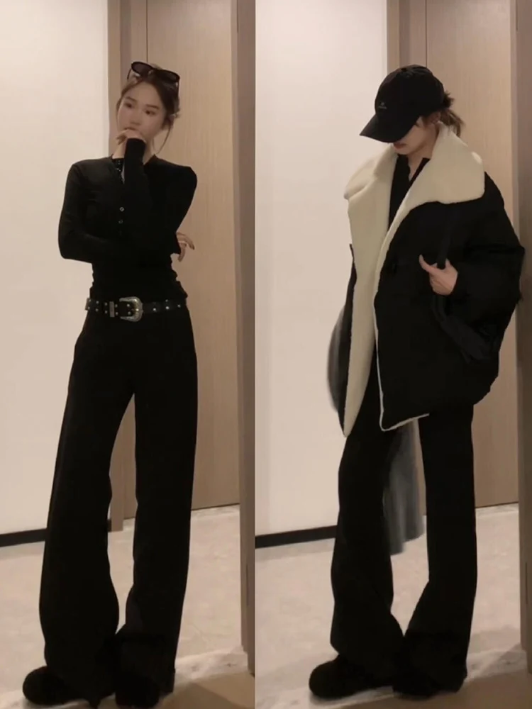 

Джинсы свободного кроя Bla Bell Bot, женские осенне-зимние широкие брюки с низкой талией, утягивающие брюки с эффектом Dra, High Street Sle