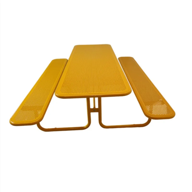

North America hot selling outdoor commercial metal punching table and chair combination park courtyard outdoor leisure