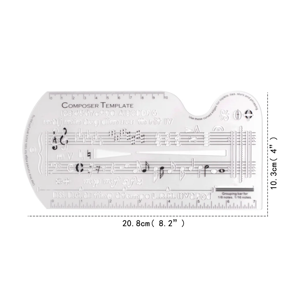 Modello di composizione dello scrittore di canzoni simboli numerici strumento di notazione di composizione dello scrittore di canzoni per l'incisione di note musicali