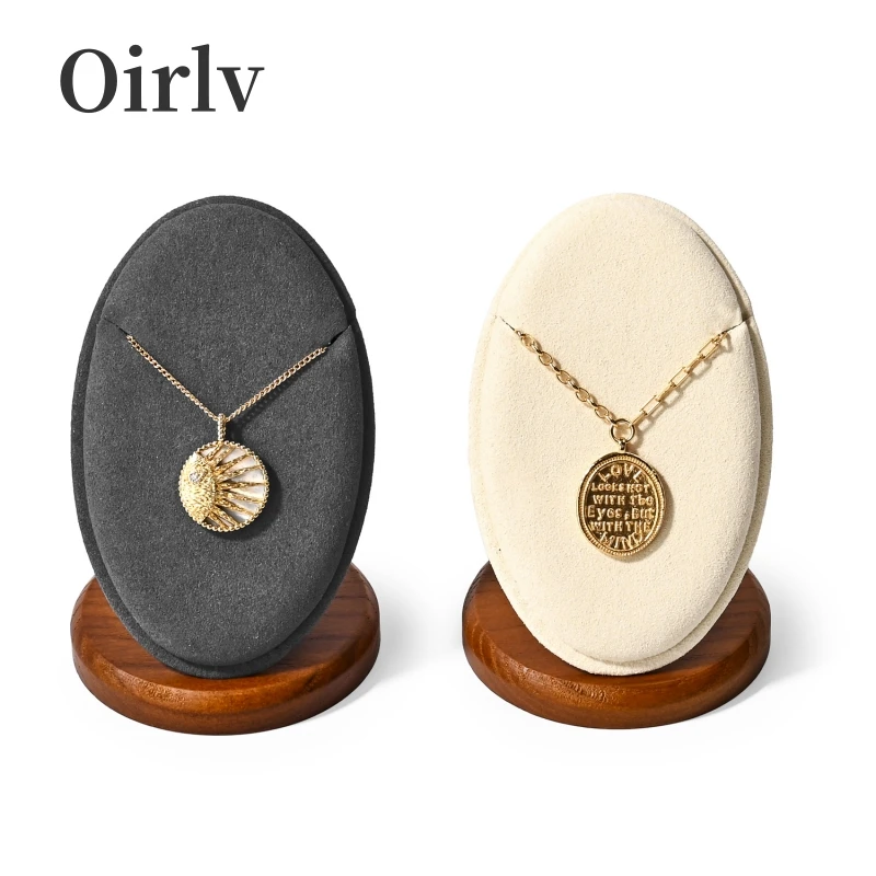 

Oirlv Wooden Jewelry Display Stand Ring Earring Display Necklace Holder Solid Wood Earring Ring Necklace Jewelry Display Rack