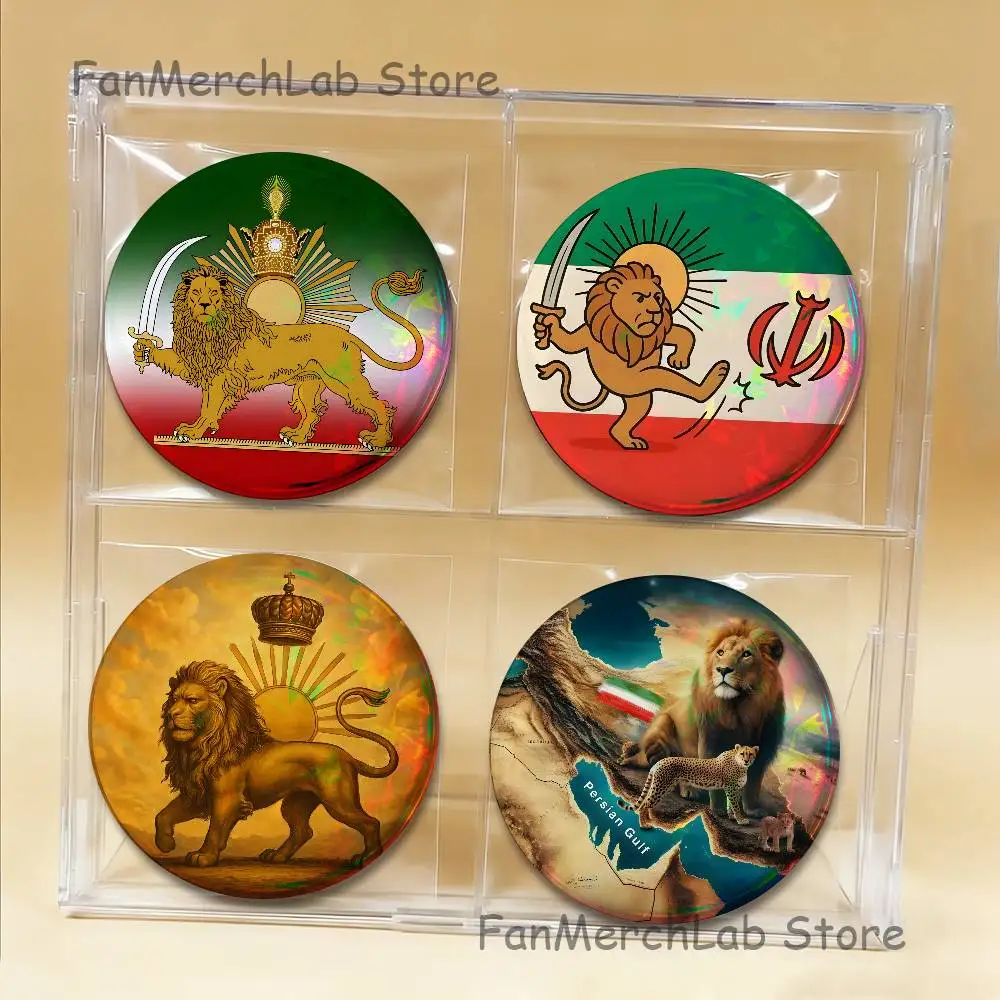 Historic I-Iran Persian Creative Round Badge Button Pin Bag Decor Fans Collection Friends Gift Brooch