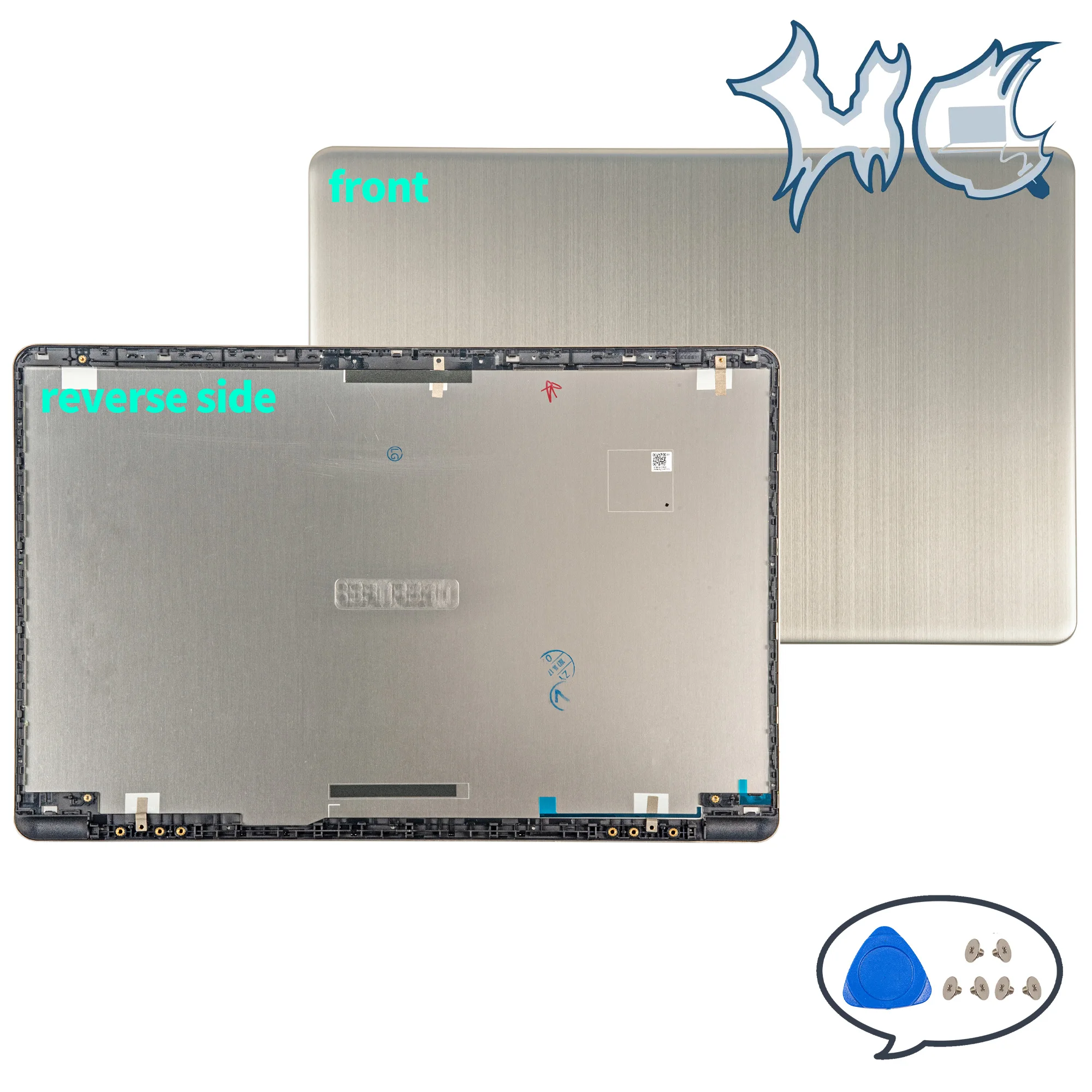 Nouveau boîtier en métal pour VivoBook S510U A510 A510U X510 F510U S510 F510 LCD couverture arrière charnières boîtier pour ordinateur portable gris/or