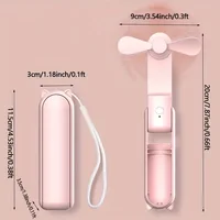 Mini ventilateur portable, rechargeable par USB, ventilateur portatif pliable réglable à 3 vitesses, adapté aux femmes, aux voyages et aux usages en extérieur 2