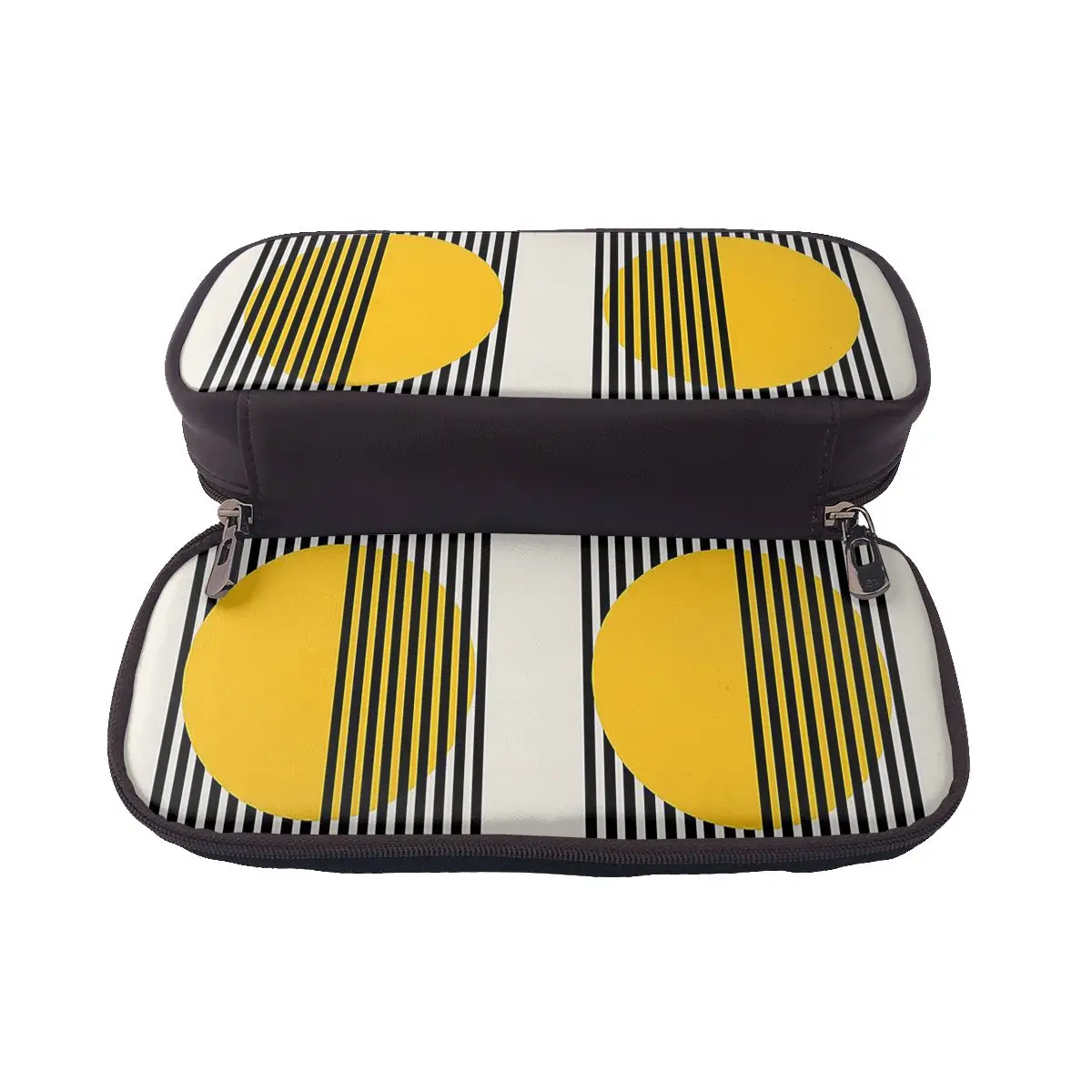 Bauhaus Exhibition Print, Wall Art Yellow Circle Wall Dec Leather Pencil Case for Kids School Pen Box Pencil Bag Pen Holder Bag
