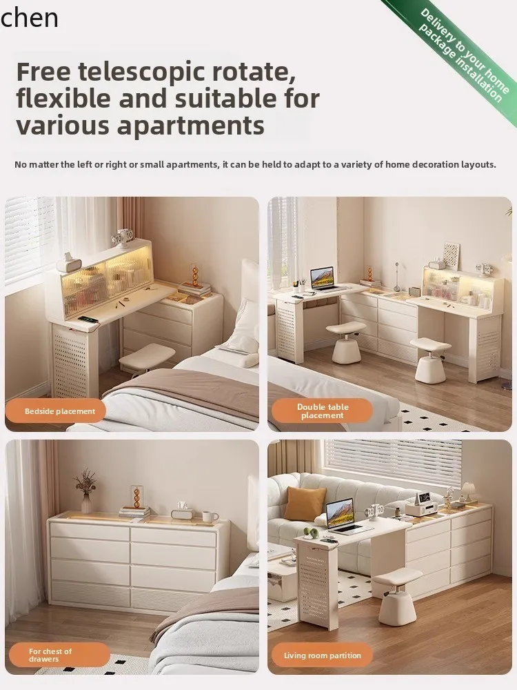 dresser chest makeup table bedroom semi-enclosed dressing table storage corner desk solid wood