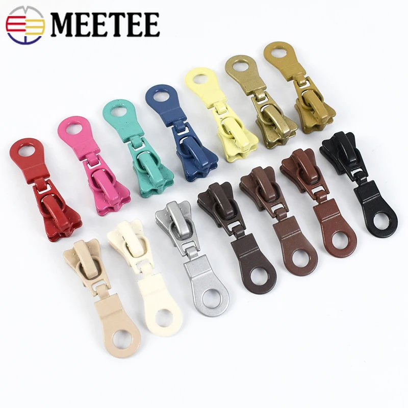 5/10/20Pcs Meetee 5# Resin Zipper Head Color Zip Slider Zippers Replace Kit Clothing Decor Zips Repair Kits DIY Sewing Accessory
