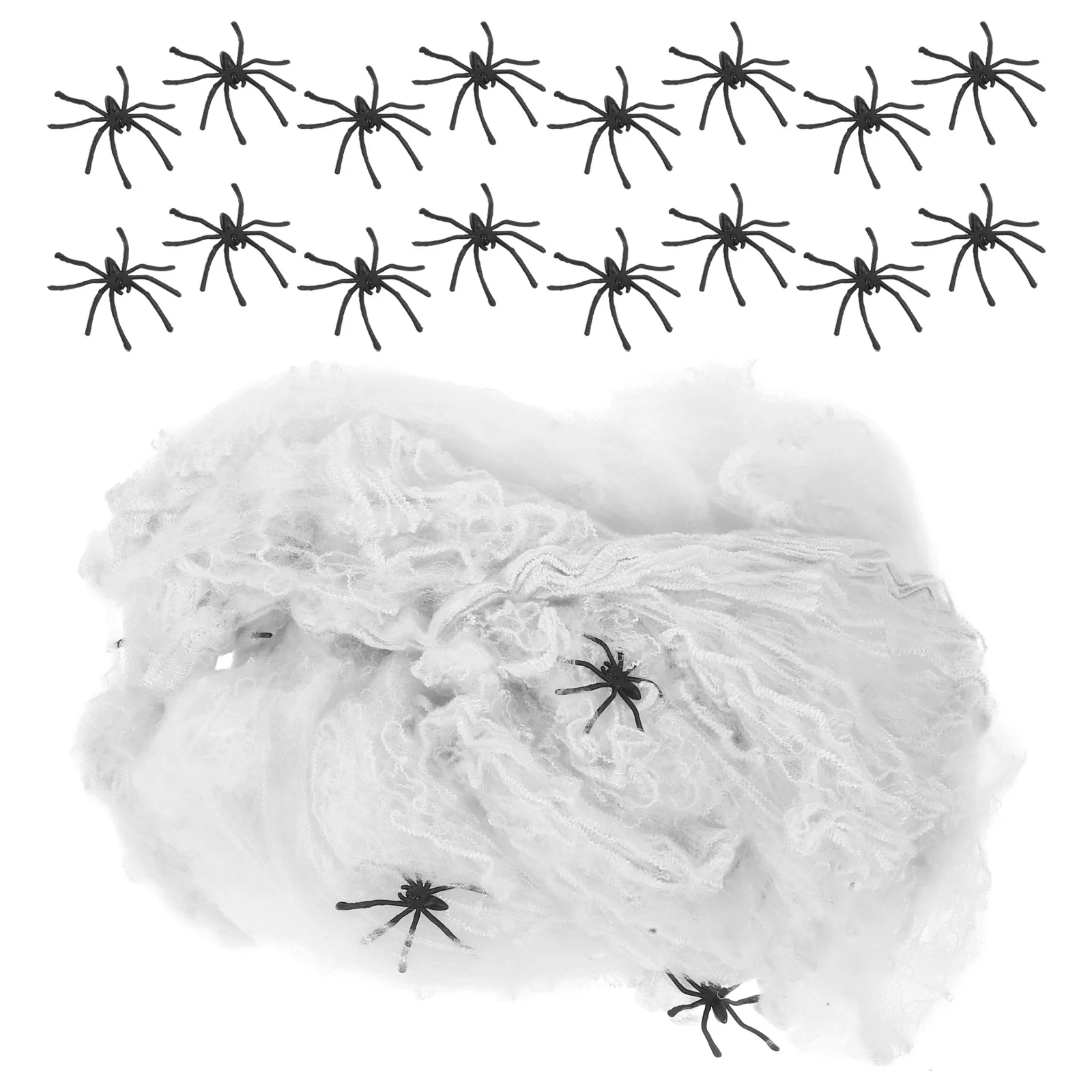 

4Packs Halloween Spider Web Decorations Stretch Fake Plastic Spiders Indoor Outdoor Haunted House Party Tiny Spiders