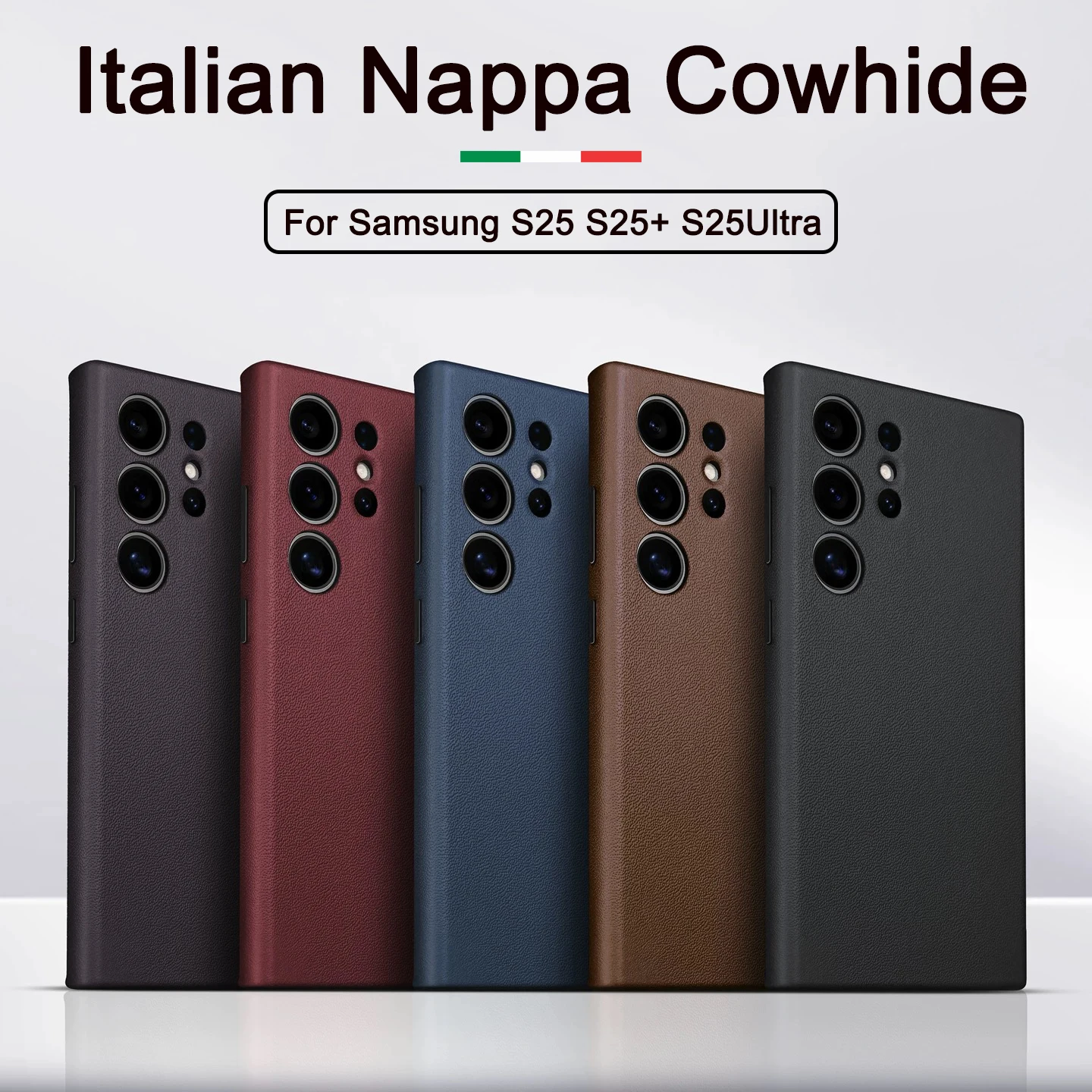 

Real Italy NAPPA Genuine Leather Case for Samsung S25 Ultra Plus + Magsafe Business Cover Premium Cow Cases for Galaxy S25 Ultra