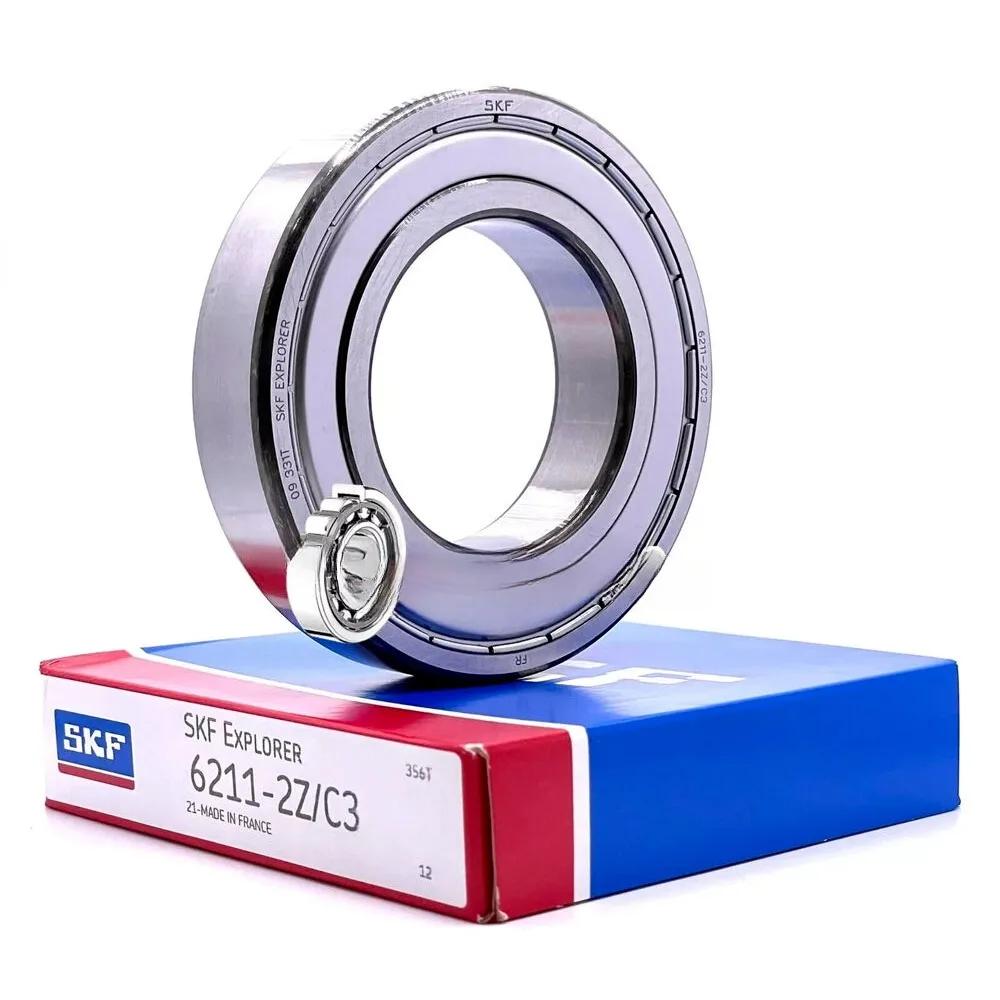 SKF 6211 ZZ C3 DEEP GROOVE BALL BEARING, METAL SHIELDED 55x100x21 mm