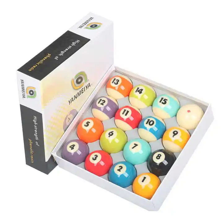 

High Quality 57.2mm American Style of Tournament TV Set Big Size 2-1/4" Billiard Pool Ball Set 16pcs/box for Sale